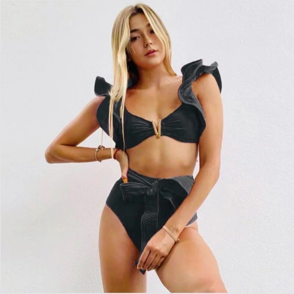 NWT 2 Piece Sexy Split Bikini Set Size Large